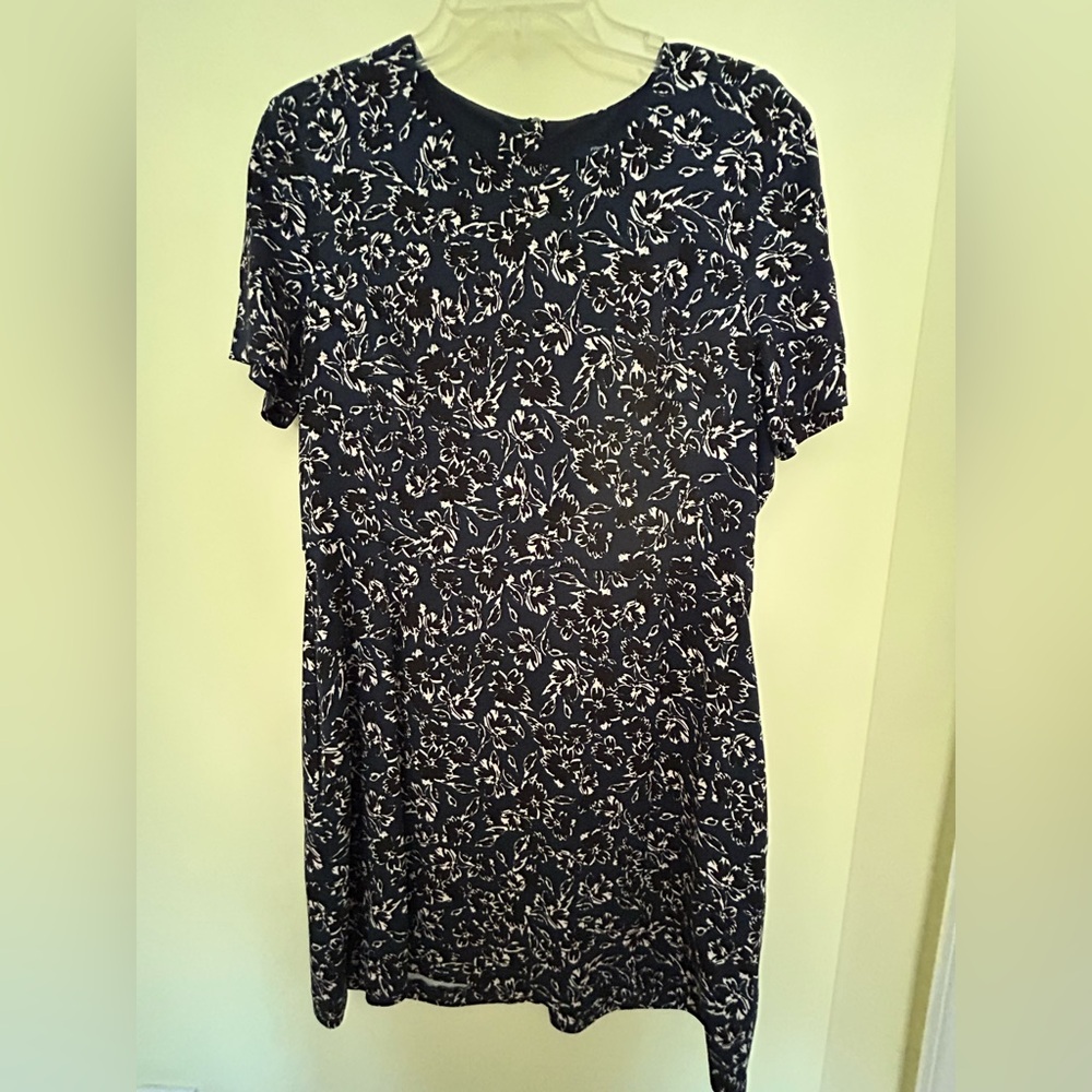 Floral Black, Blue and White Women's Dress